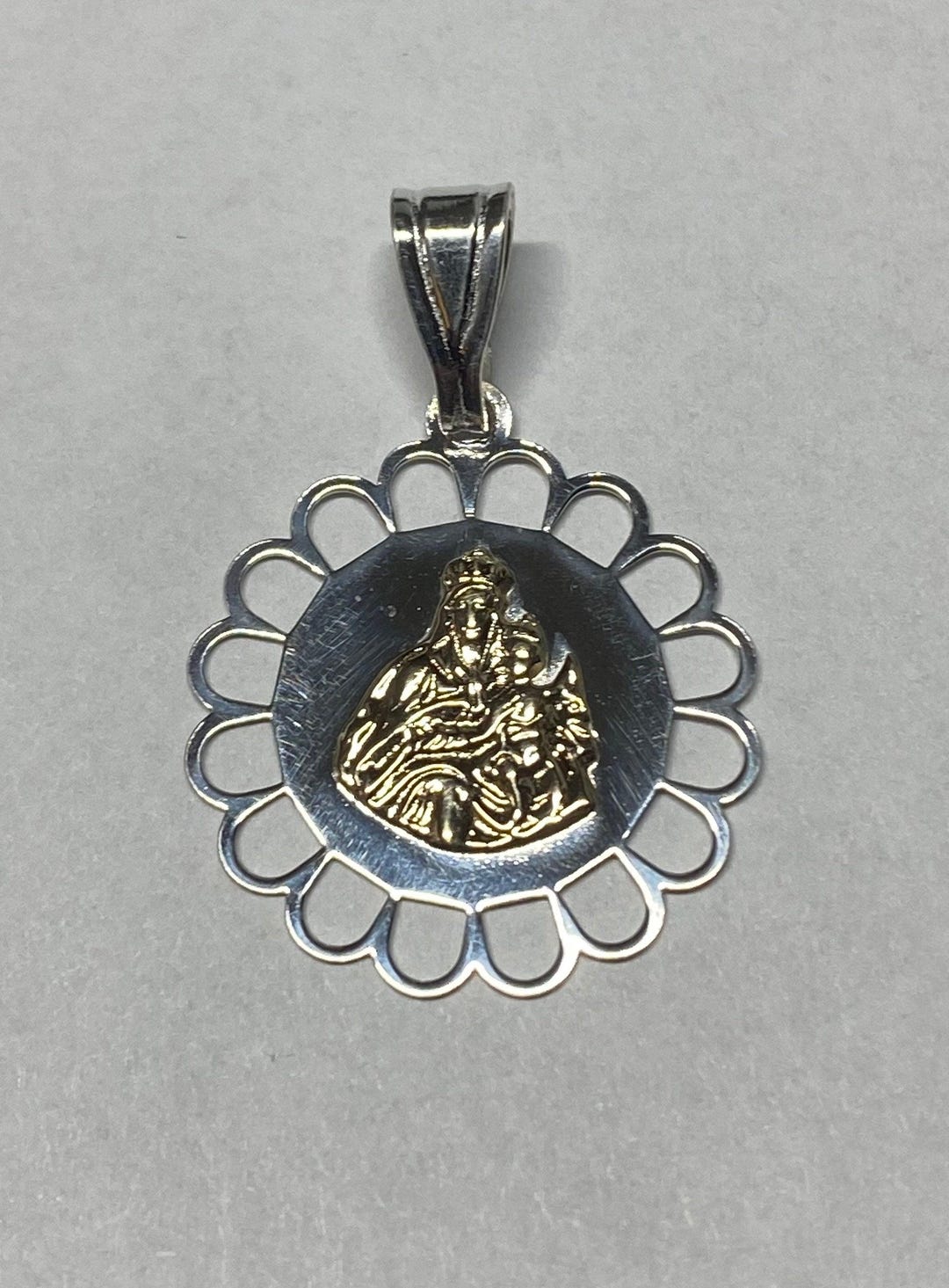 Sterling Silver & 14K Yellow Gold Our Lady of Mt Carmel "virgen Del ...