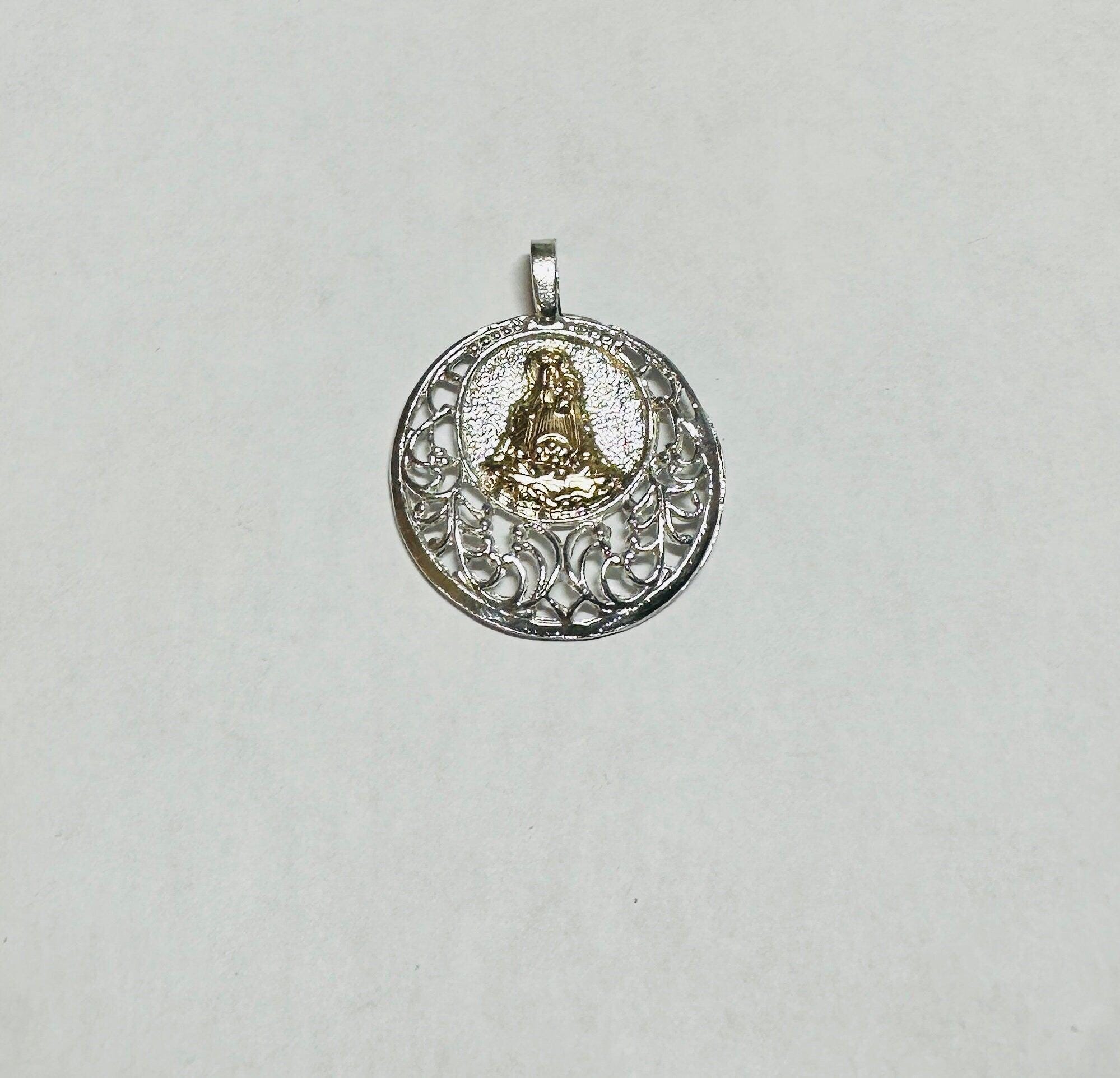 Sterling Silver and 14 Karat Yellow Gold Our Lady of Charity "caridad ...