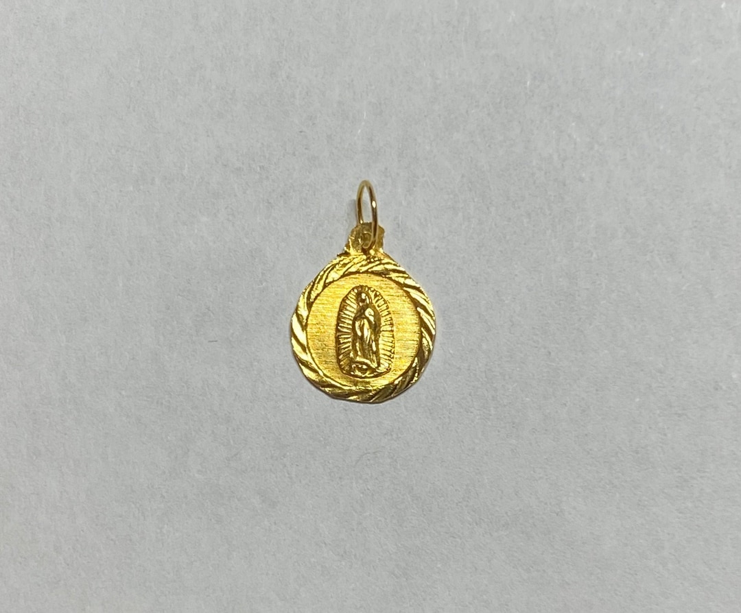 14 Karat Yellow Gold Our Lady of Guadalupe "virgen De Guadalupe" 11mm ...