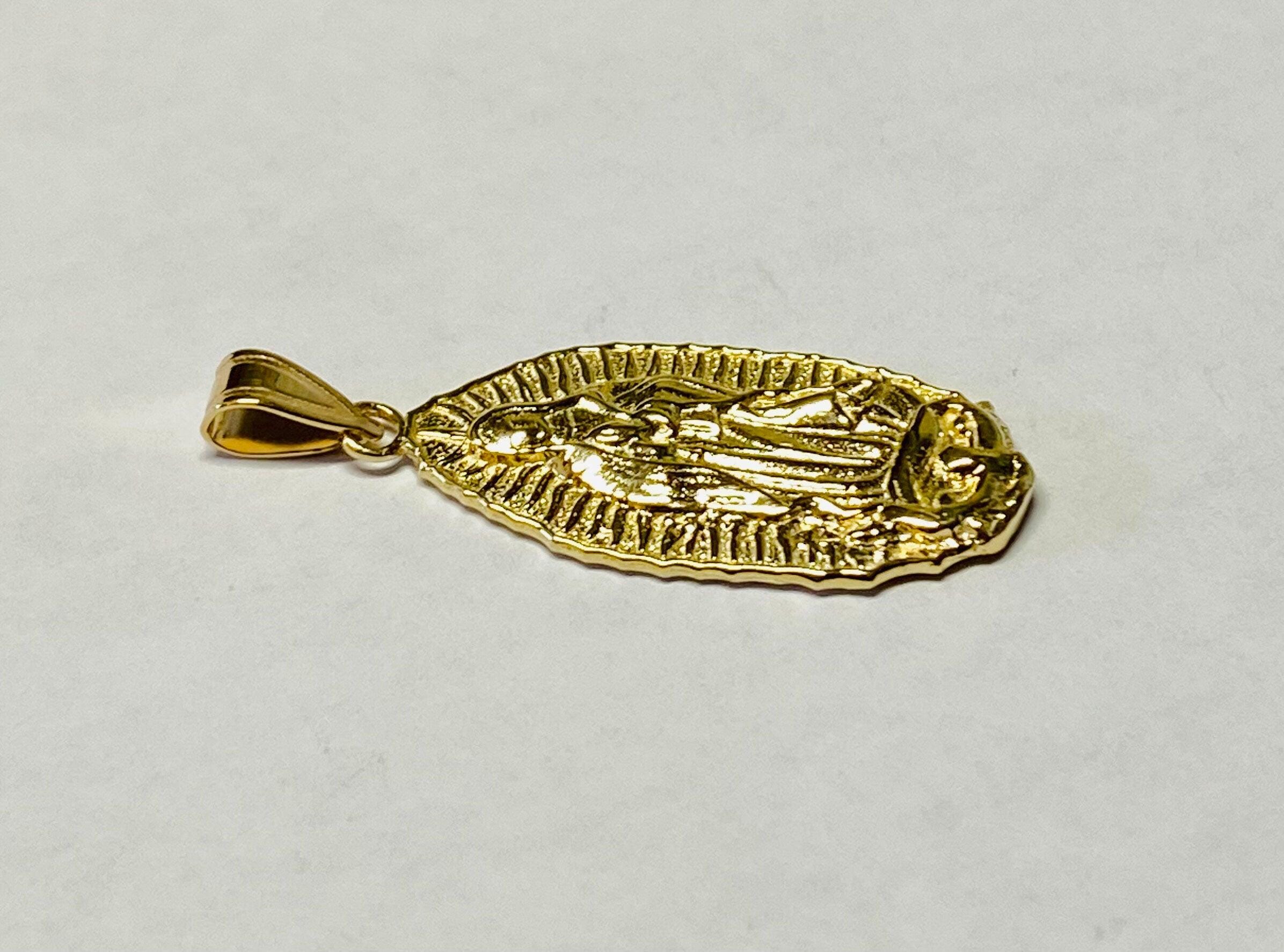 14 Karat Yellow Gold Our Lady of Guadalupe Pendant - Etsy