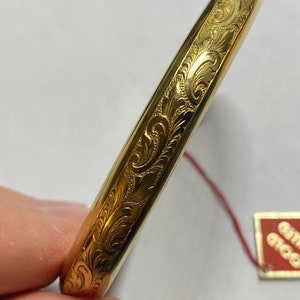 Vintage NOS (New Old Stock)  Andreas Daub German Made Gold Filled Engraved 8mm Tubular Bangle