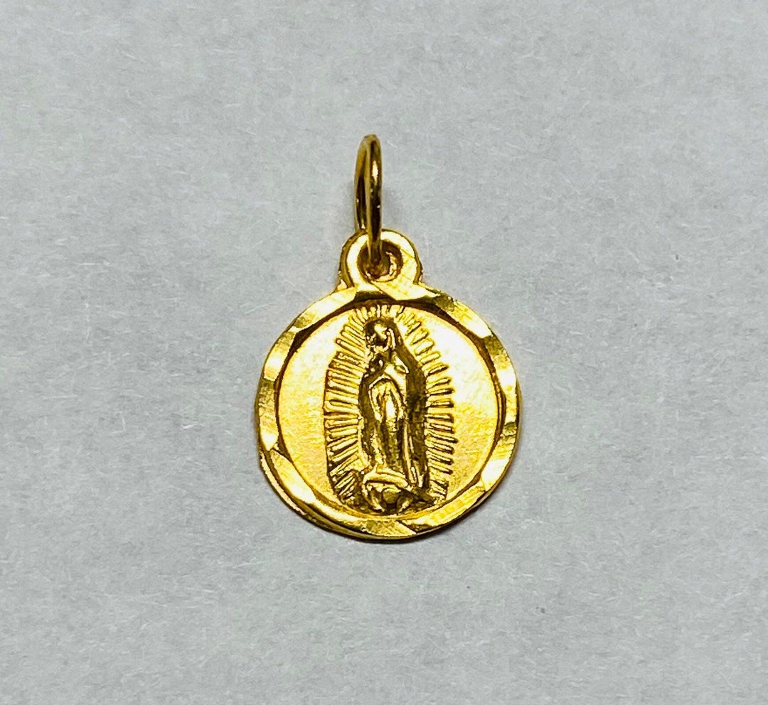 14 Karat Yellow Gold Our Lady of Guadalupe 8mm Baby Medal - Etsy