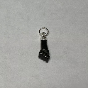 Echte Asturische Spaanse Azabache Jet Sterlingzilver Kleine Mano Figa-handbedel