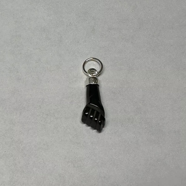Genuine Asturian Spanish Azabache Jet Sterling Silver Small Mano Figa Hand Charm