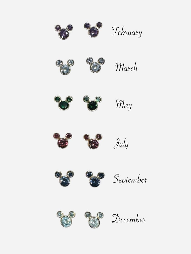 Vintage NOS 1990's 10 Karat Yellow Gold Disney Mickey Mouse Color CZ Stud Earrings