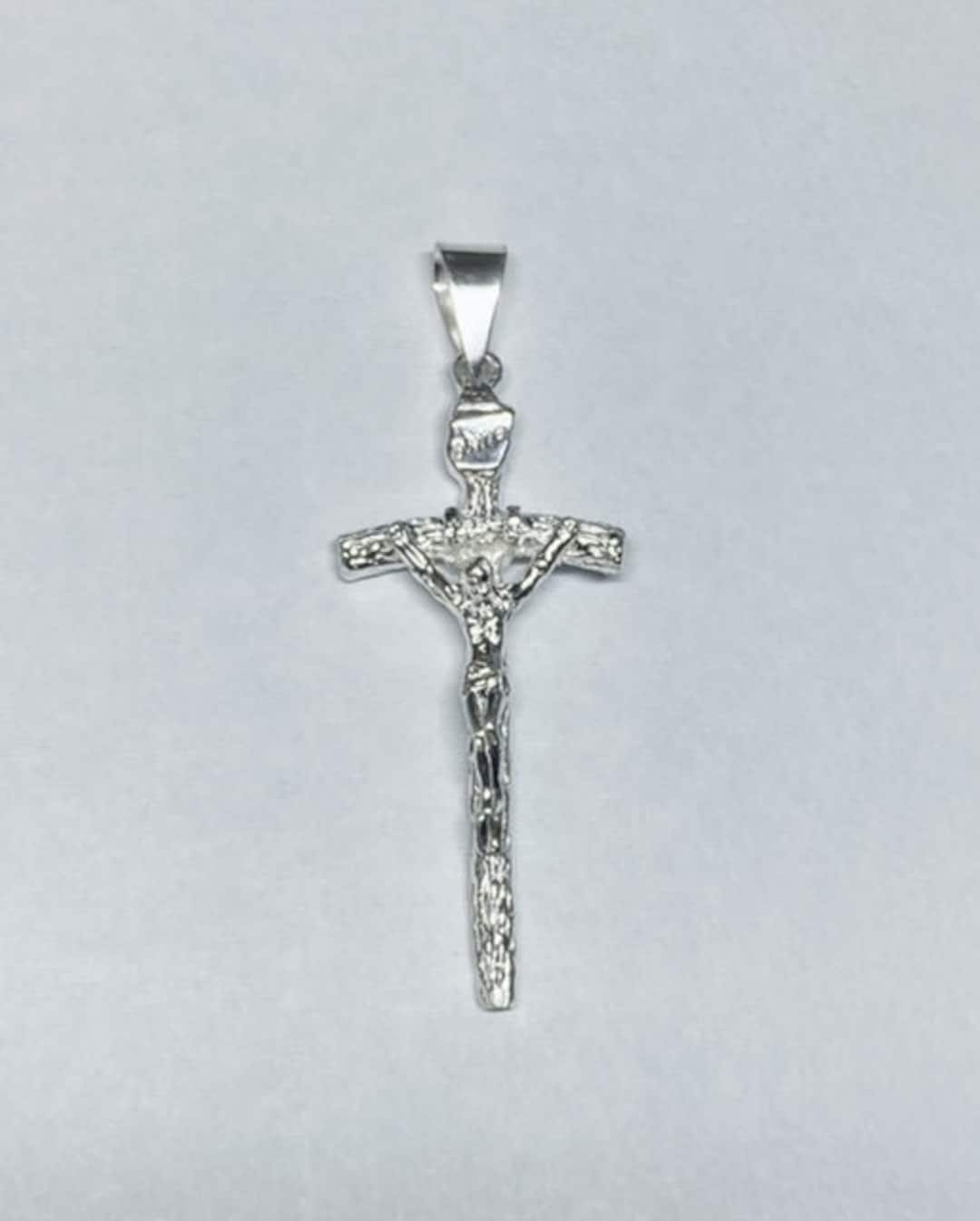 Sterling Silver Saint John Paul and Pope Francis Crucifix Pendant - Etsy
