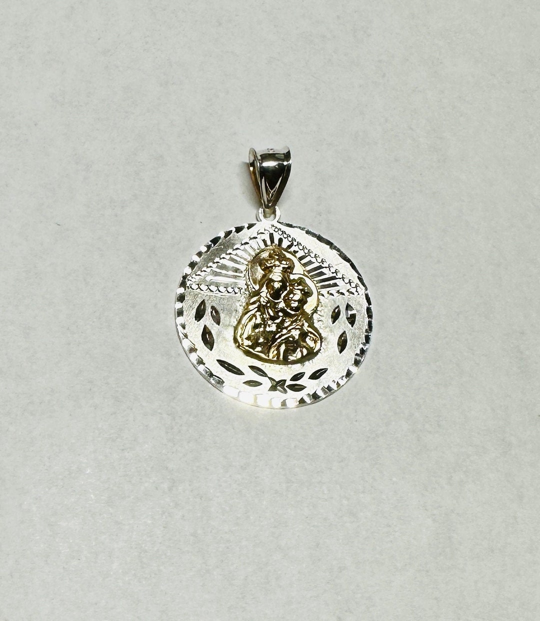 Sterling Silver & 14K Yellow Gold Our Lady of Mount Carmel "virgen De ...