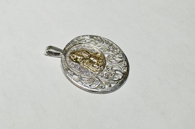 Sterling Silver and 14 Karat Yellow Gold Our Lady of Mount Carmel ...