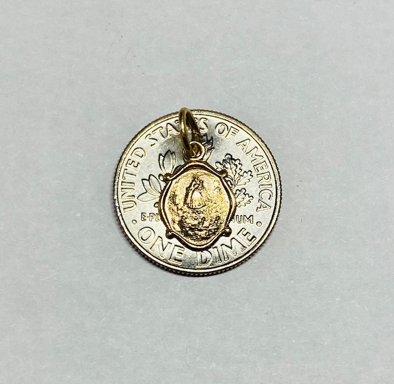 14 Karat Yellow Gold Our Lady of Charity "caridad Del Cobre" 0.40" X 0. ...