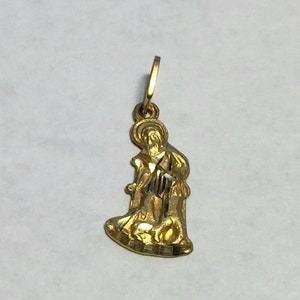 14 Karat Yellow Gold Saint Lazarus &quot;San Lazaro&quot; Pendant
