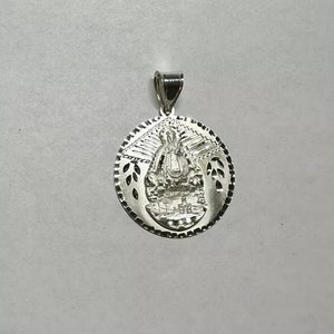 Sterling Silver Our Lady of Regla &quot;Virgen de Regla&quot; 32mm Round Medal