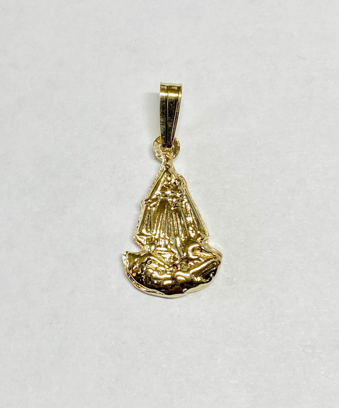 14 Karat Yellow Gold Our Lady of Charity "caridad Del Cobre" Pendant - Etsy