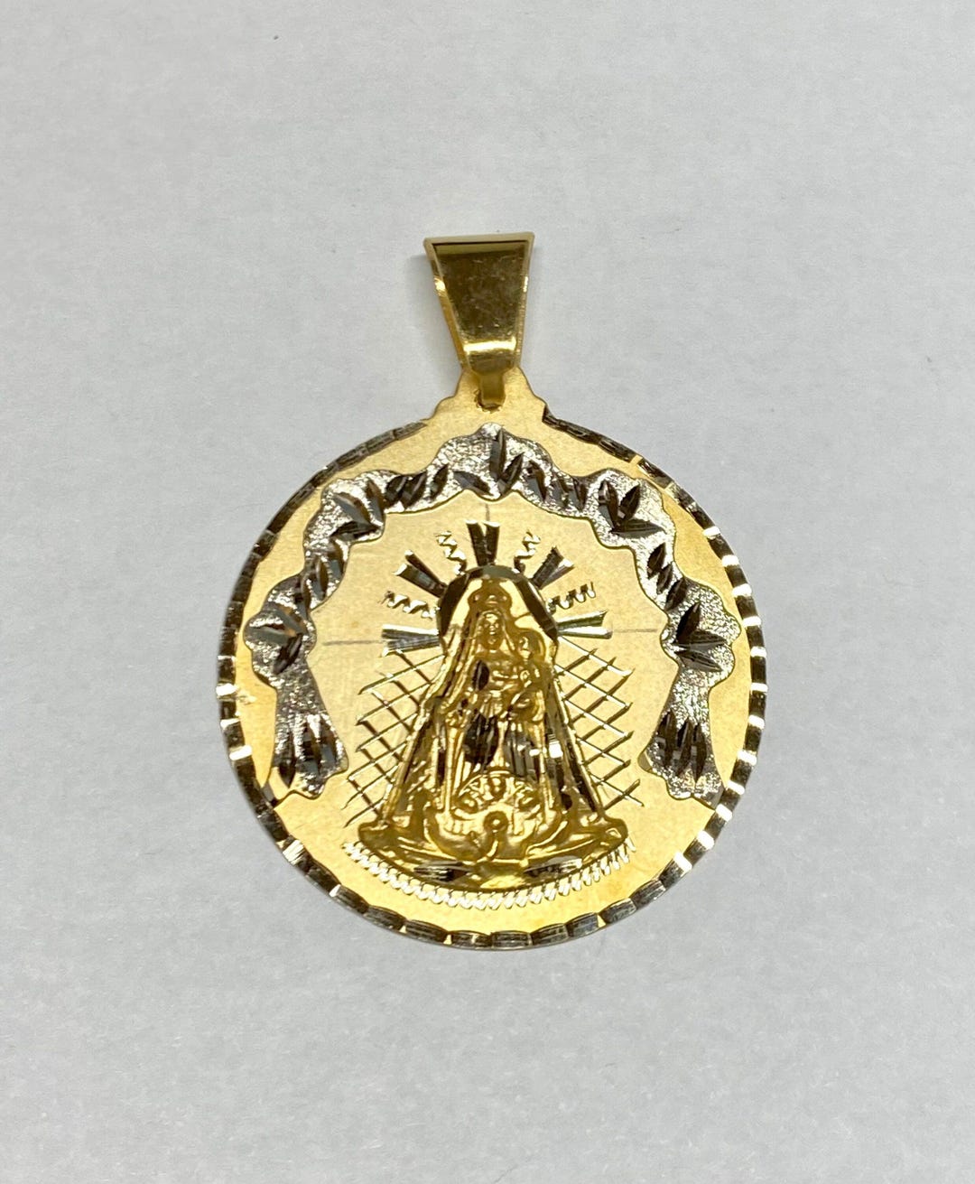 14 Karat Yellow Gold W/rhodium Our Lady of Charity "caridad Del Cobre ...
