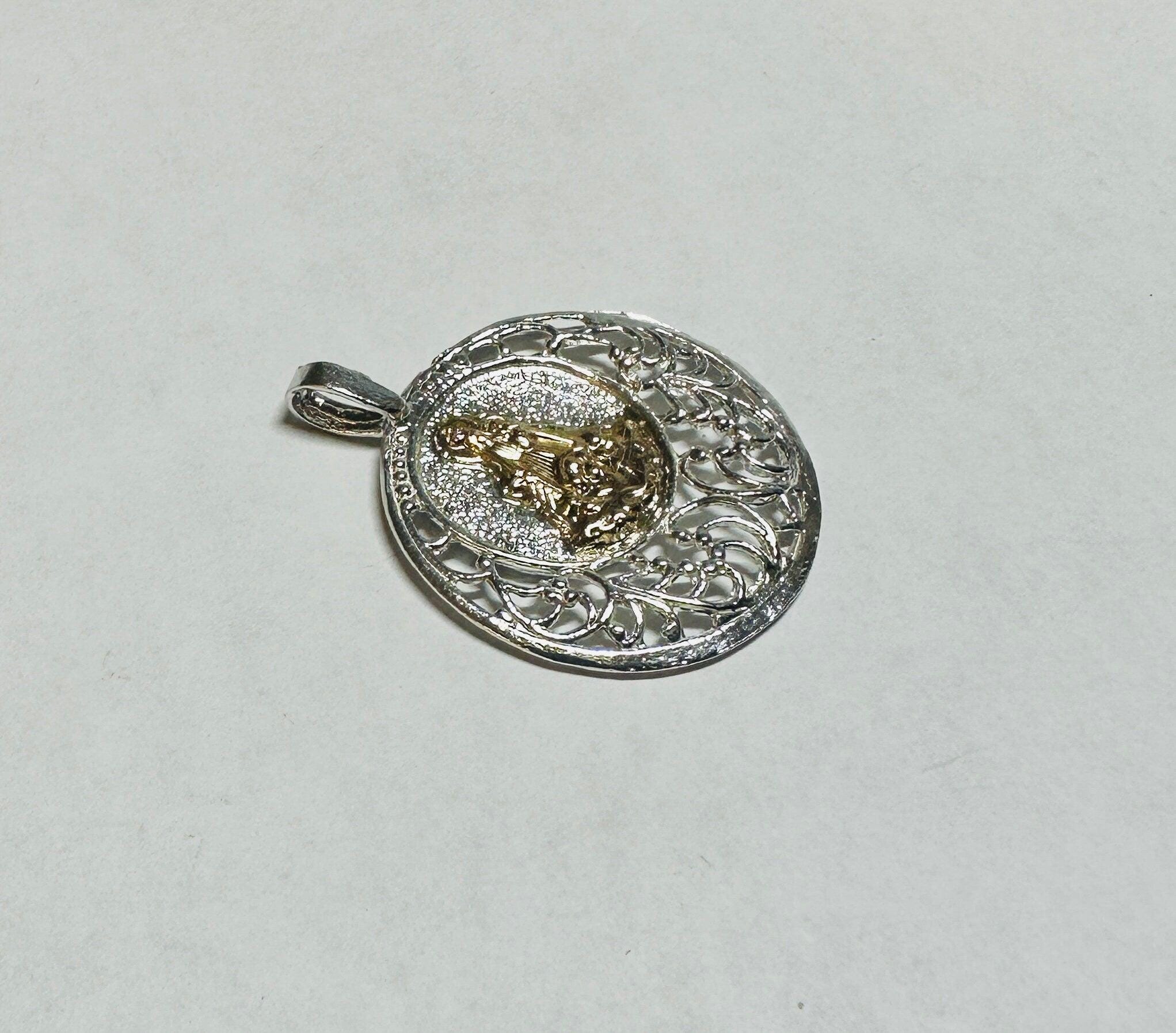 Sterling Silver and 14 Karat Yellow Gold Our Lady of Charity "caridad ...