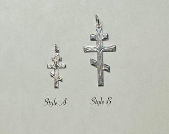 Sterling Silver Eastern Orthodox Cross (2 styles available)