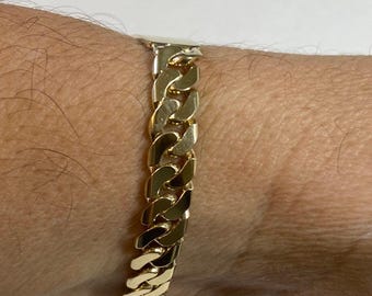 10K Gelbgold 6mm Super Solid Miami Kuba Link Armband Kiste Schließe 20.3-22.9cm