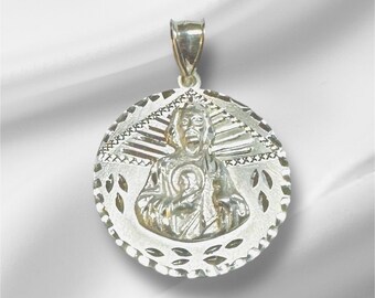 Sterling Silver Saint Jude Thaddeus "San Judas Tadeo" Handmade 25mm (1") Medal