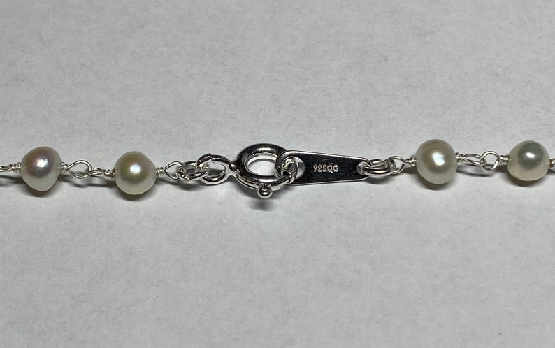 Sterling Silver Freshwater Pearl and Angel Medal Necklace
