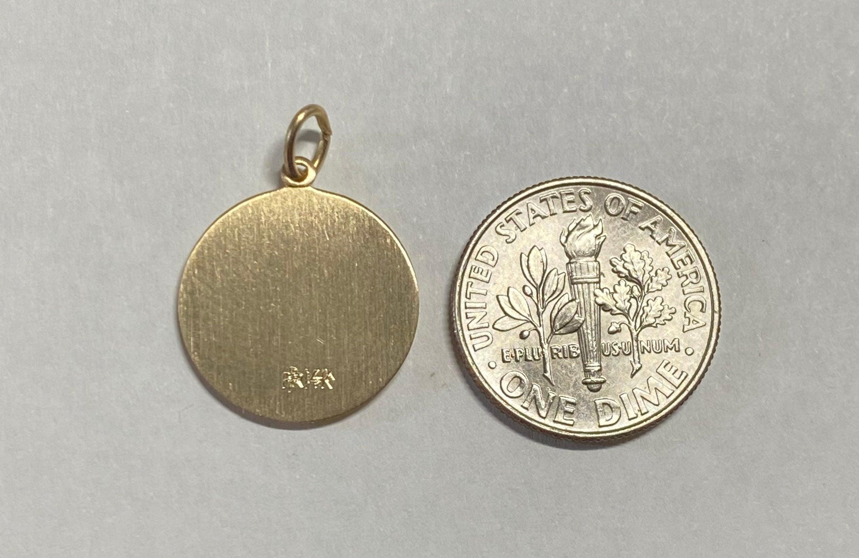 14 Karat Yellow Gold Our Lady of Mt. Carmel "virgen Del Carmen" 15.7mm ...