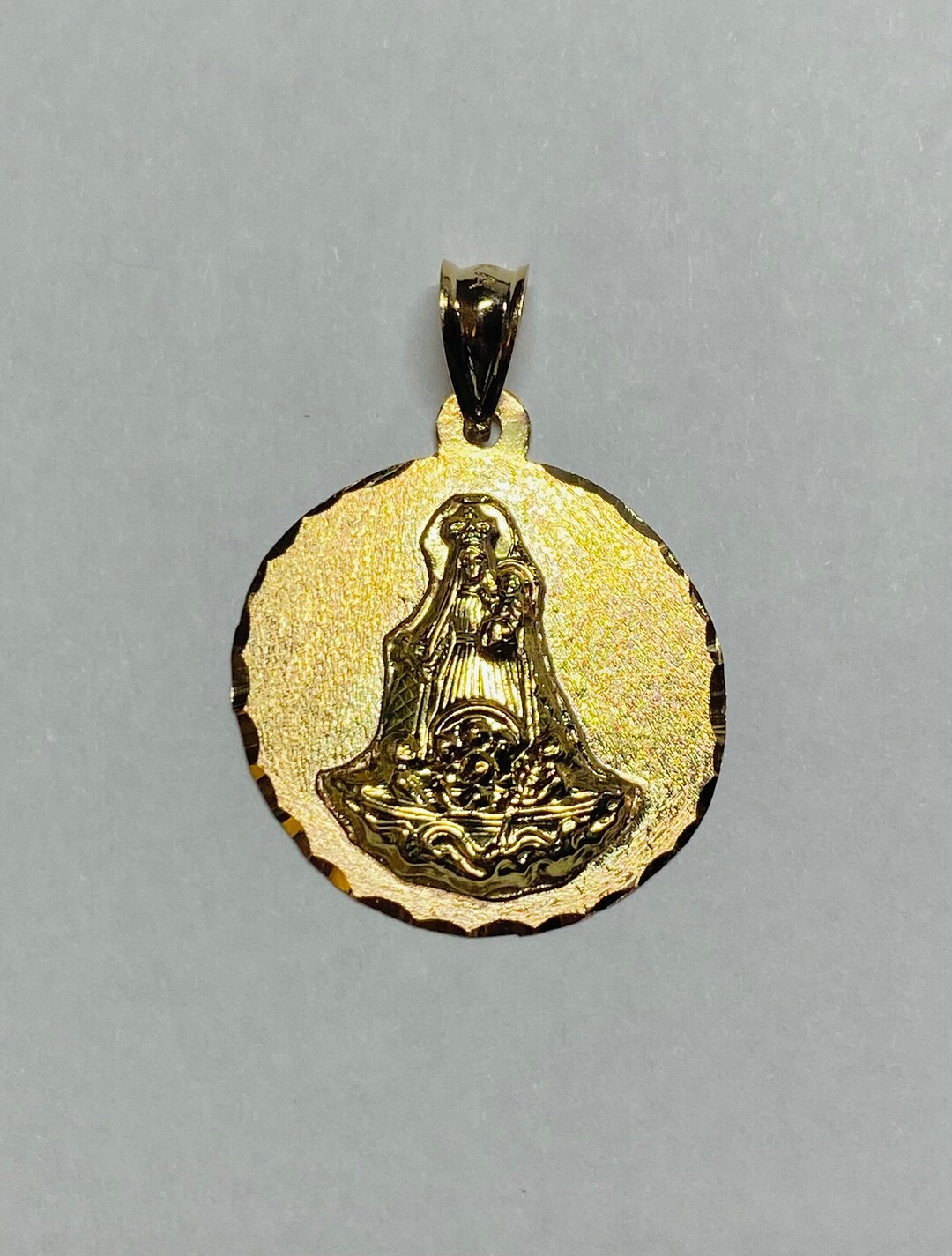 14 Karat Yellow Gold Our Lady of Charity "caridad Del Cobre" 21mm ...