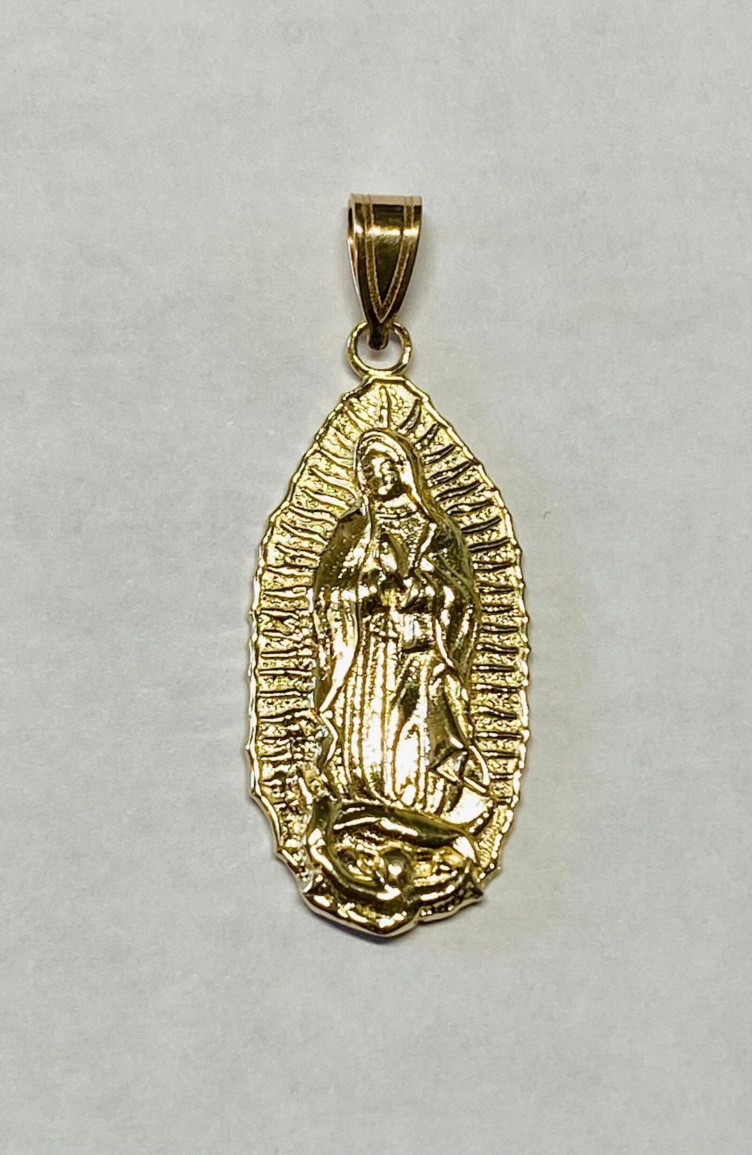 14 Karat Yellow Gold Our Lady of Guadalupe Pendant - Etsy