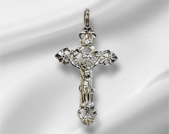 Vintage 925 Silver Orthodox Filigree Crucifix Pendant Necklace With ...