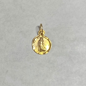 10 Karat Yellow Gold Saint Lazarus &quot;San Lazaro&quot; 8mm Baby Medal