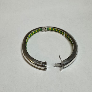 Sterlingzilveren handgemaakte Orisha Orula Yoruba Ilde Santeria dames- of petite herenarmband (2,36" binnendiameter)