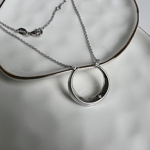 crescent moon necklace, sterling silver crescent necklace, half moon necklace, gothic necklace, moon neckelace, cresent pendant neckelace