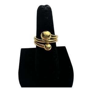 Chunky gold ring, bold ball ring, statement golden ring, chunky ball ring, geometric ring, spheres ring, bubble ring,