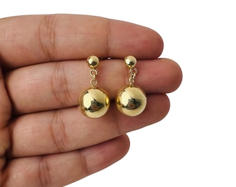 18k Gold Plated Sterling Silver Ball Drop Earrings