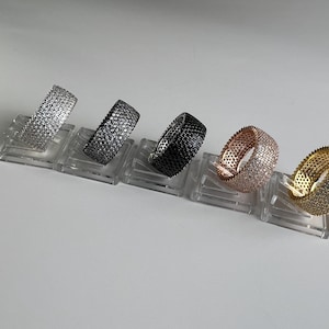 eternity band, gold eternity band, oxidised silver eternity band, black CZ eternity band, multi row band, rose gold eternity band for women