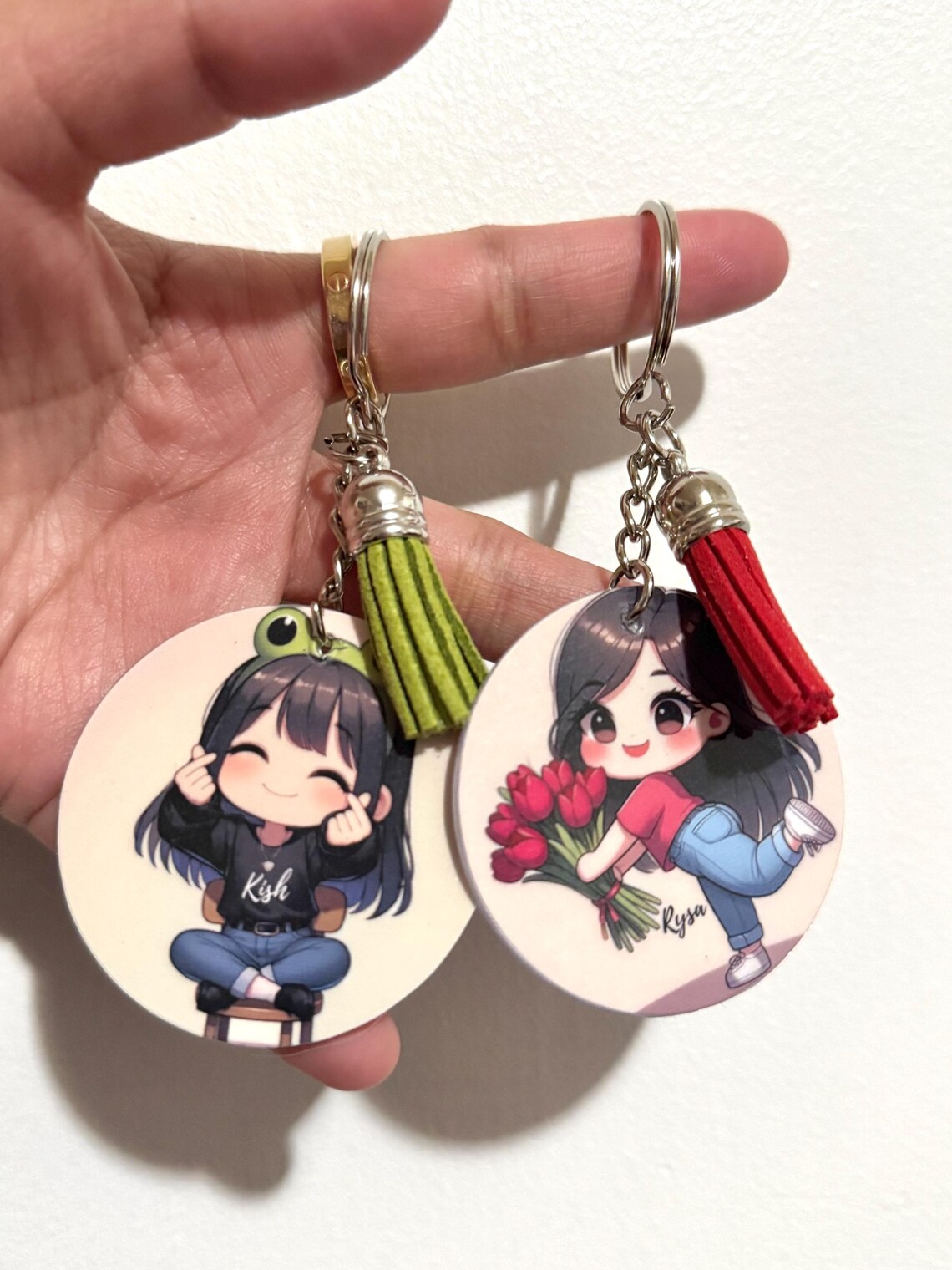 Custom Round Photo Keychains – Set of 5 (5x5cm) - Etsy