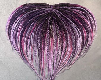 Purple Pink Ombre Synthetic Double Ended Dreadlocks | Lightweight Festival Hair Extensions