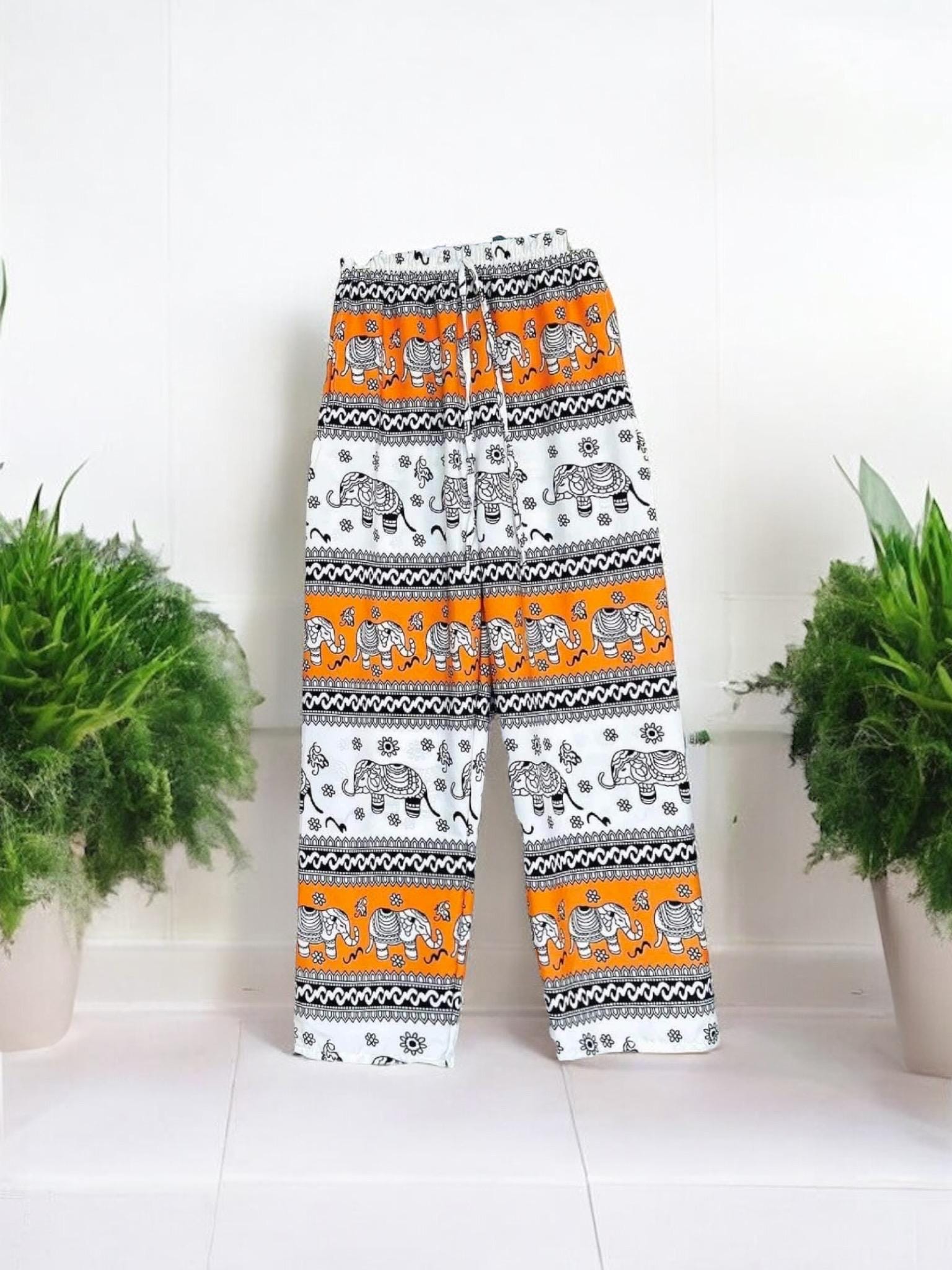 Nuofengkudu Geplooide damesbroek met hoge taille en zakken, losse lichtgewicht hippie, harembroek, yogabroek, lounge kleding, zomervakantie, Donkergroen, XL