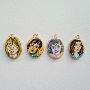 Handpainted Miniature Portrait Charm: Custom Personalized Necklace