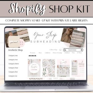 Shopify Complete Shop Bundle, Digital Download, banners, logos, mockups, and more!