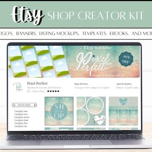 PLR Etsy Shop Ersteller Kit, Komplettes Branding Kit, Shop Logos, Banner, Mockups, Vorlagen, eBooks, Dankeskarten und MEHR alle PLR!