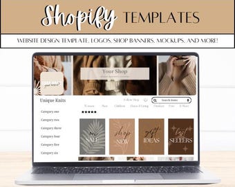 Shopify Website Template Kit, Logos, Banners (Canva)