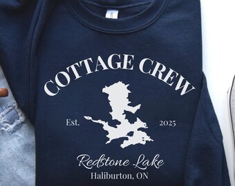 Cottage Crew Sweatshirt, custom lake sweatshirt, cottage sweatshirt with name, custom girls trip sweatshirt, family cottage trip sweater