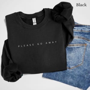 Please Go Away Sweatshirt, Funny Text Sweatshirt, antisocial sweatshirt, satirical sweatshirt, sarcastic sweatshirt, please go away hoodie