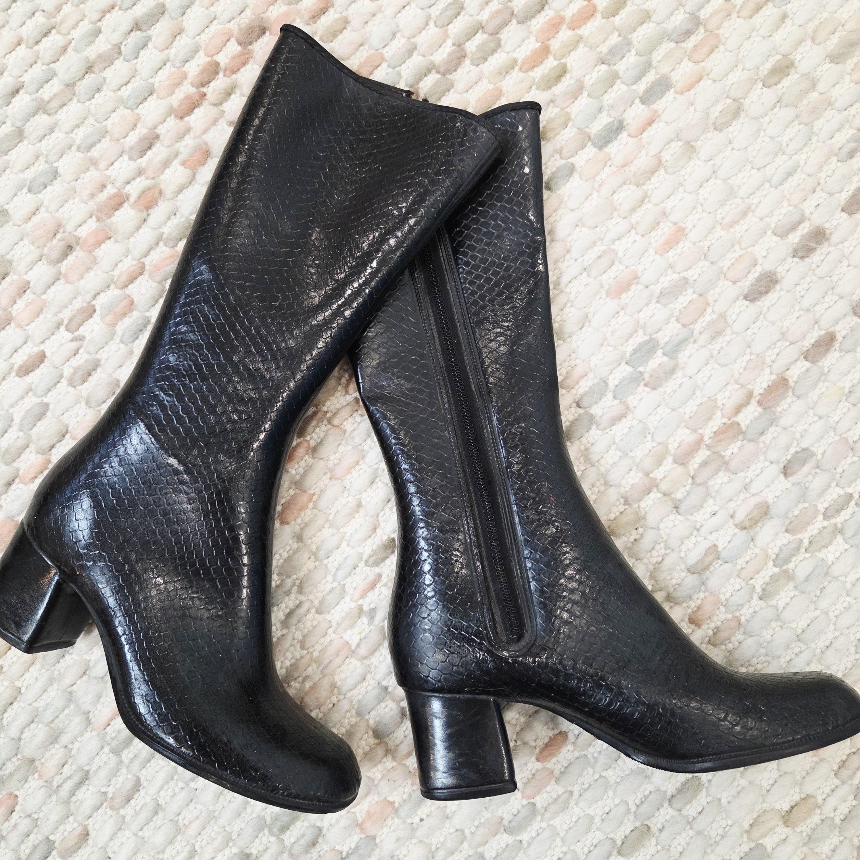 Snakeskin Knee Boots