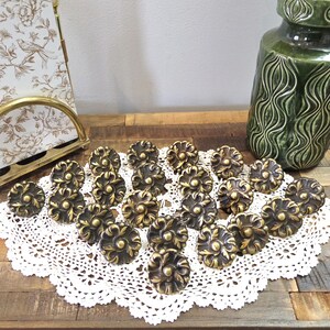 Maniglie vintage in ottone degli anni '60 | Stile provenzale francese e shabby chic | Set di 22 | RDCA 1960 | 3,8 cm