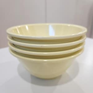Retro Melamine Bowls | Mistral 301‑1 Hamelin | Soft Yellow | Set of 4 | Vintage 70s–80s
