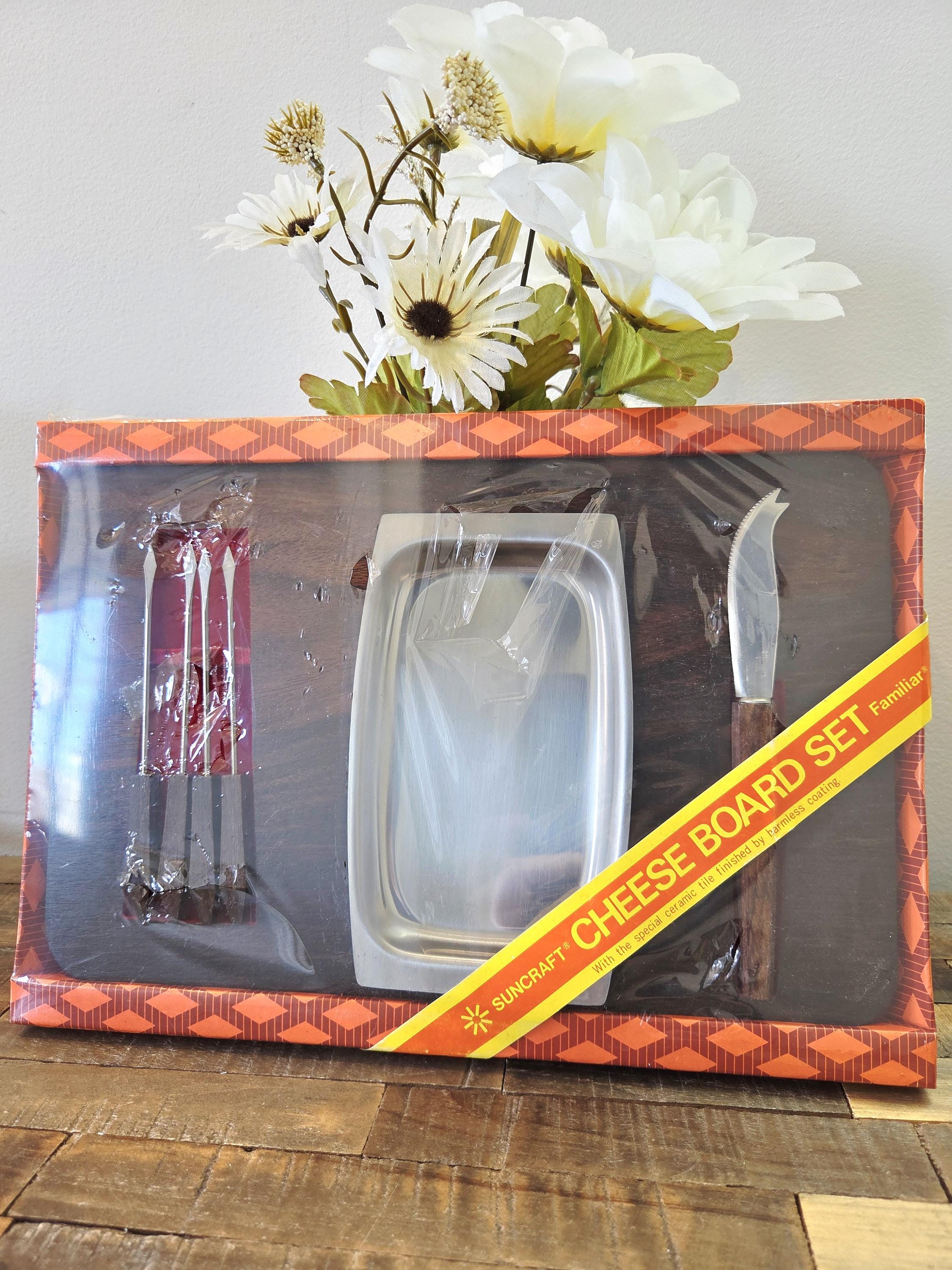 Vintage NOS Suncraft Cheese Board Set | Japan | Original Wrap With