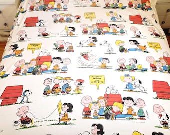 Lenzuolo piano vintage Peanuts USA | "La felicità è far parte della banda" | Snoopy Charlie Brown | Letto singolo | Tastemaker