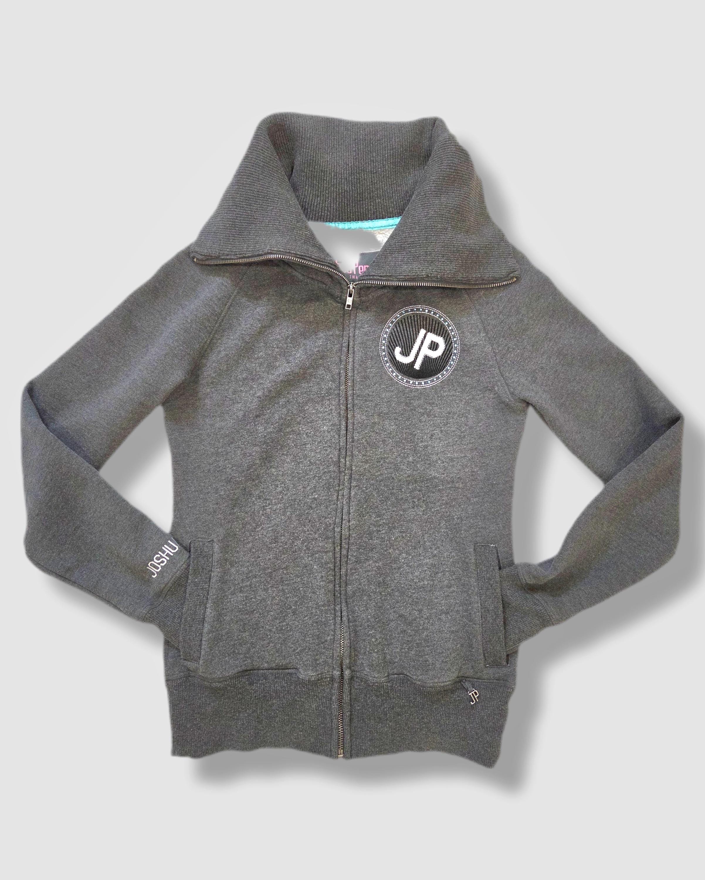 Vintage Joshua Perets Y2K Fleece | Bedazzled Details | Charcoal 