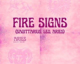 Fire Sign Zodiac Notes Template | Aries | Leo | Sagittarius | Printable | Astrology Stationery | Fire signs | Astrology | Digital Download