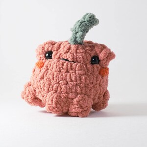 Crochet Peach Frog | Small Handmade Plushie