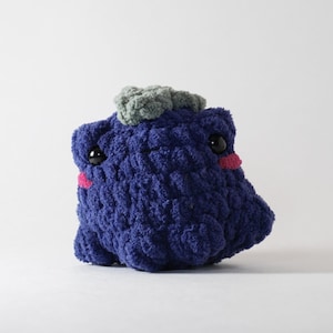 Crochet Blueberry Frog | Small Handmade Plushie